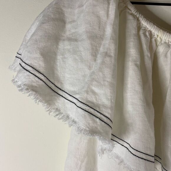 Zara Woman White Off The Shoulder Linen Top Size XS - Picture 5 of 8
